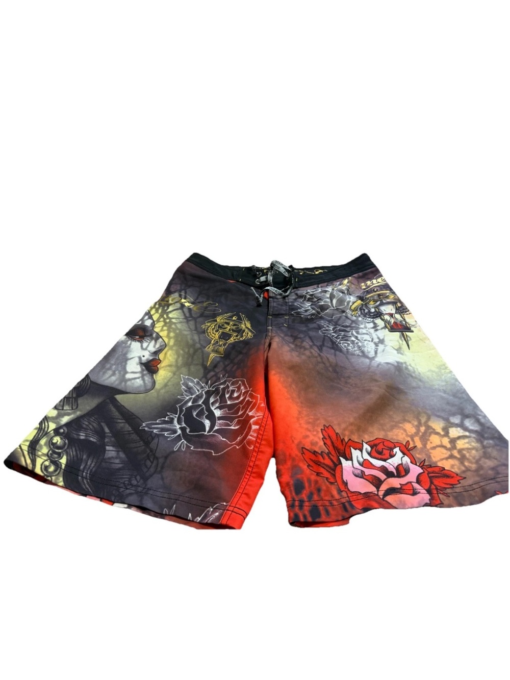 Remetee Mens Gothic Skull Board Shorts! 34x15